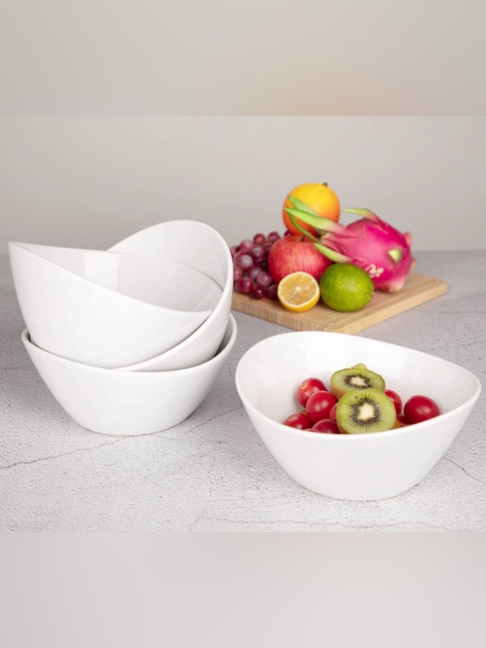 Two Porcelain White ‘What a Dish!’ by over and back Bowls